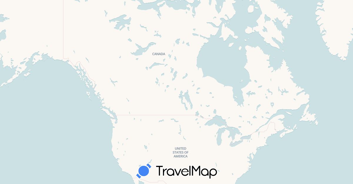 TravelMap itinerary: driving, bus, plane, boat in Canada, United States (North America)